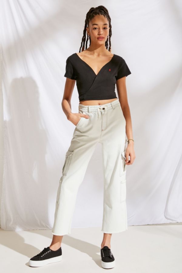 Urban Renewal Remade Polo Cropped Wrap Top | Urban Outfitters