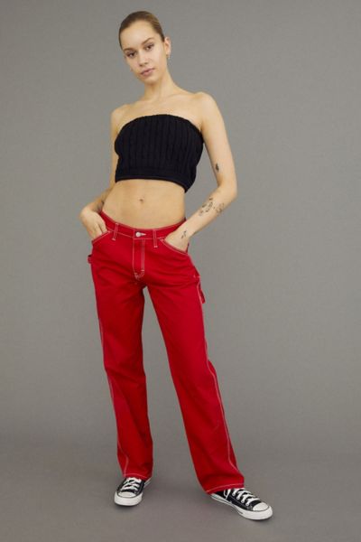 Dickies Straight Leg Carpenter Pant In Bright Red