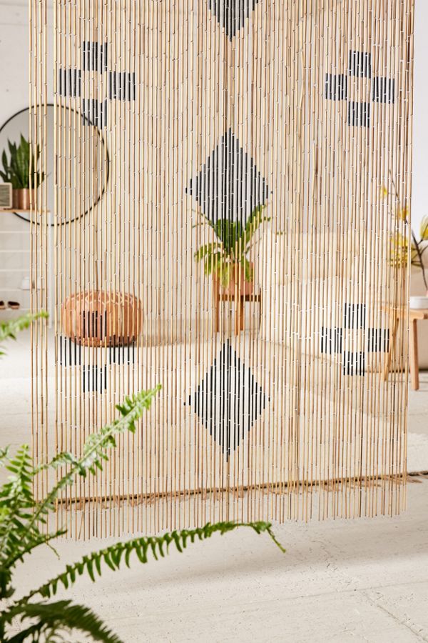 Slide View: 1: Marks Bamboo Beaded Curtain