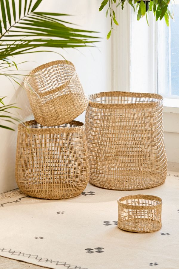 Slide View: 1: Woven Caged Storage Basket