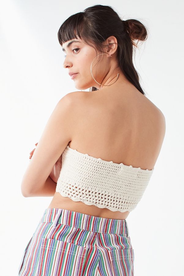 Slide View: 3: UO Lace-Up Crochet Bandeau Sweater