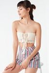 Thumbnail View 4: UO Lace-Up Crochet Bandeau Sweater