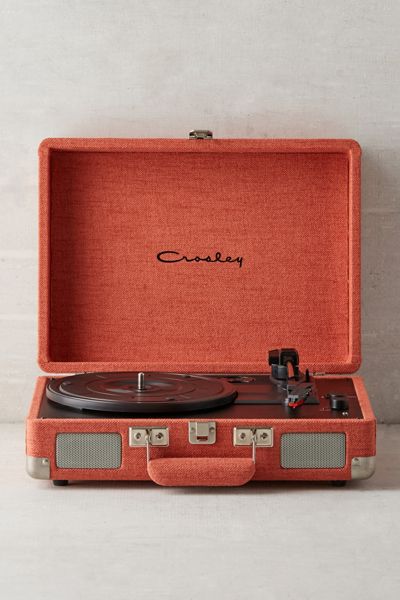 Crosley UO Exclusive Coral Canvas Cruiser Bluetooth Record Player
