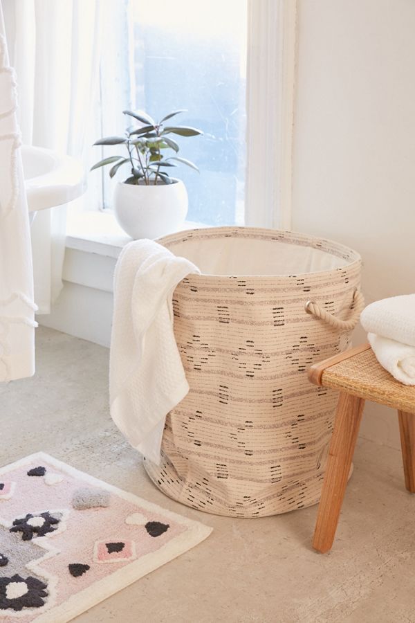Slide View: 1: Boho Geo Printed Canvas Laundry Bag