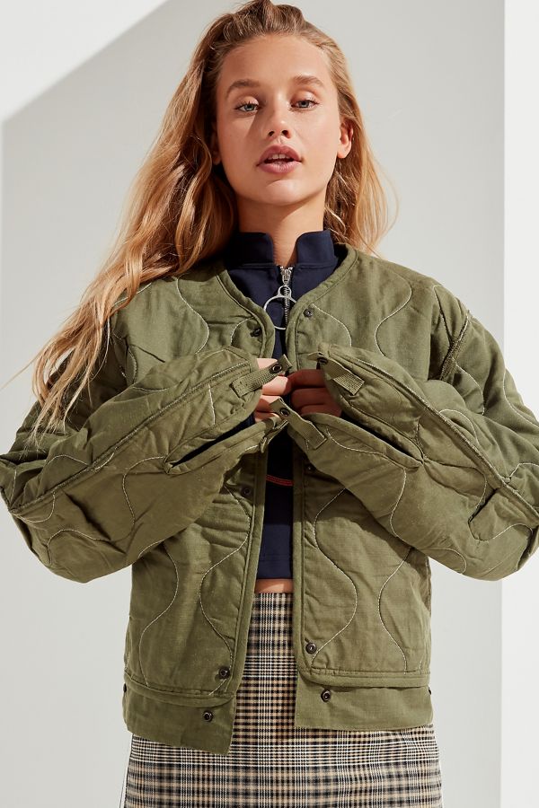 Vintage Denim Patch Quilted Liner Jacket Urban Outfitters