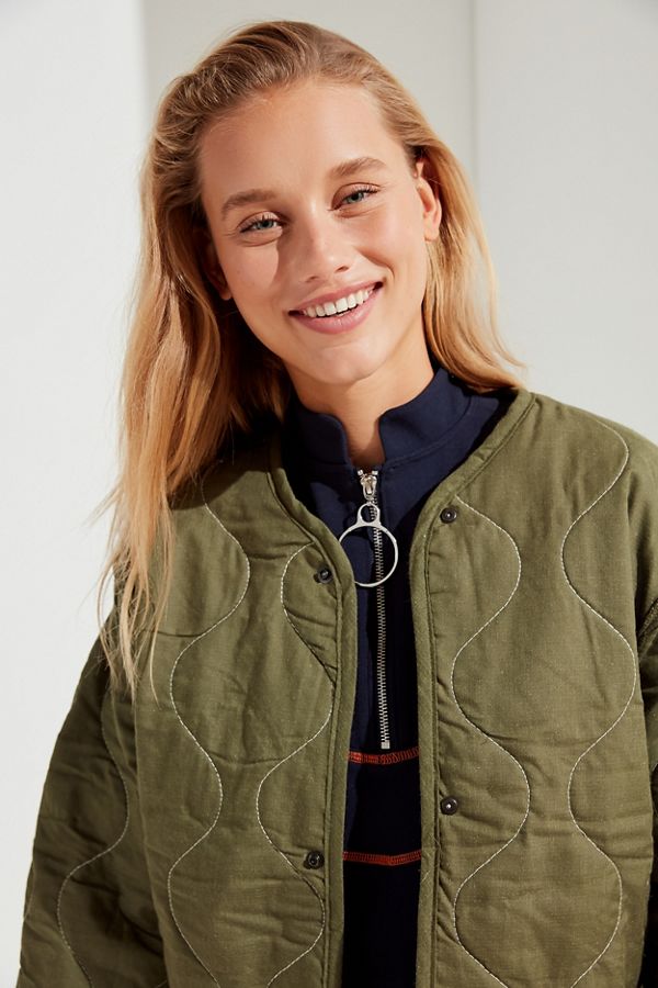 Vintage Denim Patch Quilted Liner Jacket Urban Outfitters