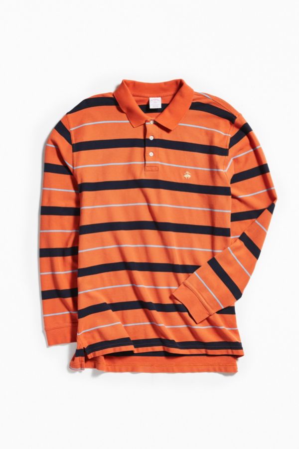 Vintage Brooks Brothers Orange + Navy Rugby Shirt | Urban Outfitters