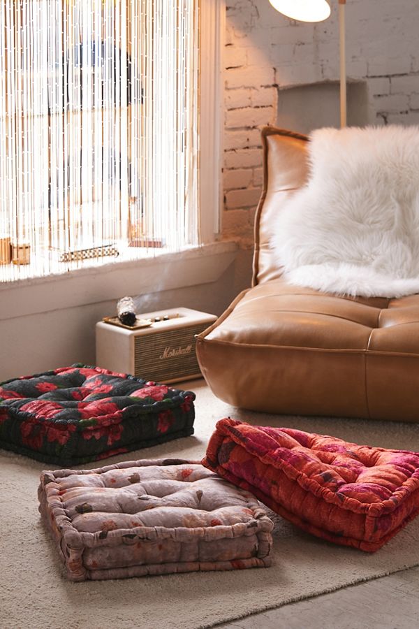 Slide View: 1: Sierra Floral Velvet Floor Pillow