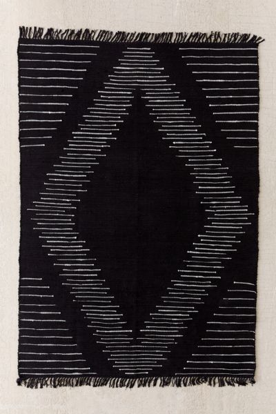 Urban Outfitters Wyatt Woven Rug In Black
