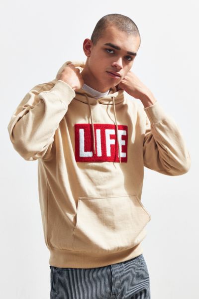 LIFE Chenille Patch Hoodie Sweatshirt | Urban Outfitters