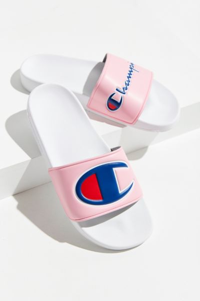 baby pink champion slides