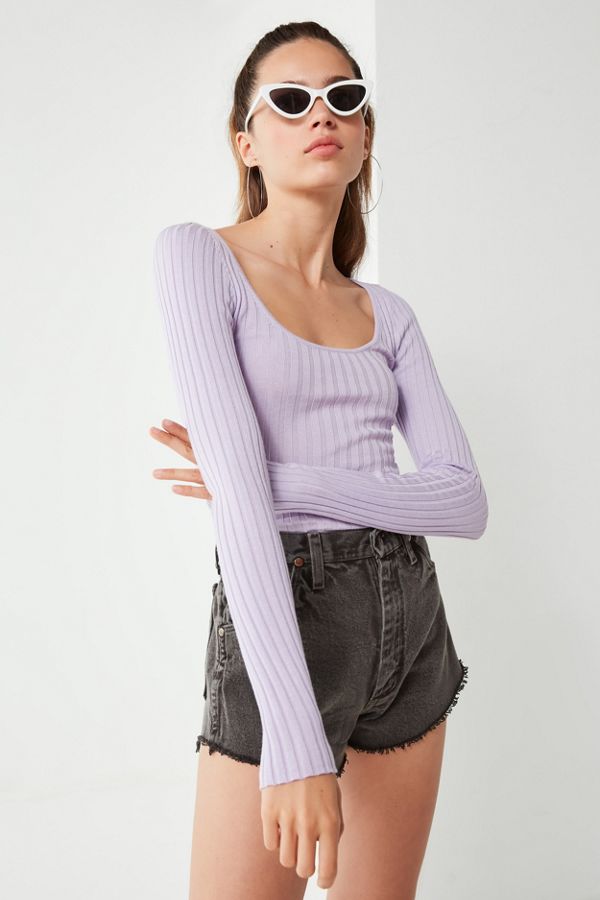 Slide View: 1: UO Sage Scoop-Neck Pullover Sweater