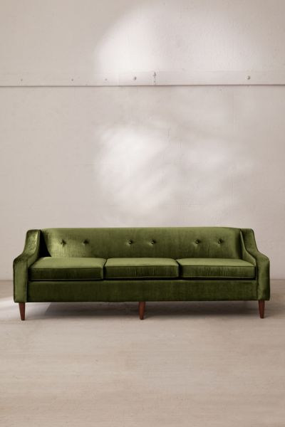 Urban Outfitters Milly Velvet Sofa In Green