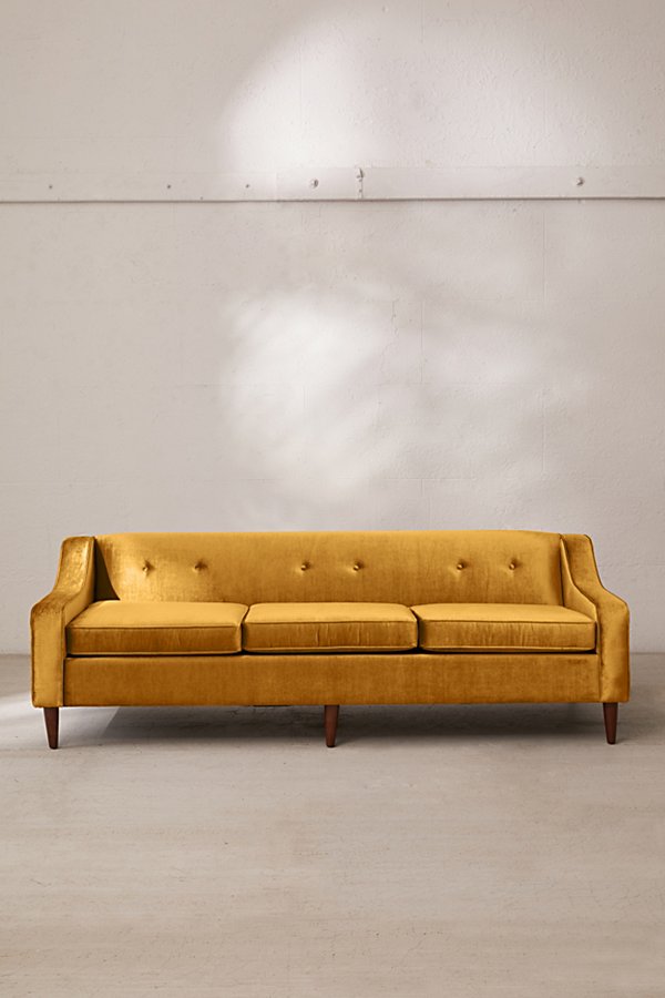 Urban Outfitters Milly Velvet Sofa In Gold