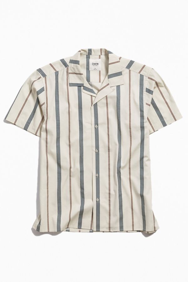 Katin Kai Stripe Short Sleeve Button-Down Shirt | Urban Outfitters