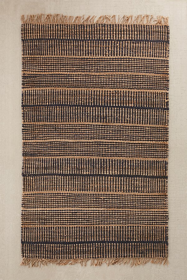 Urban Outfitters Ginny Woven Jute Rug In Charcoal