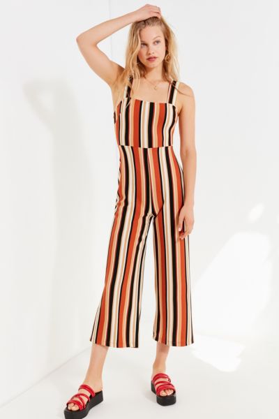 UO Delany Straight-Neck Striped Jumpsuit | Urban Outfitters