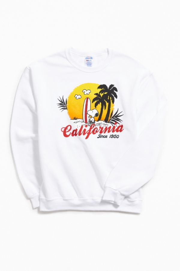 Snoopy California Crew Neck Sweatshirt Urban Outfitters