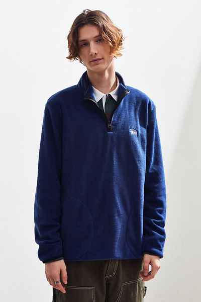 Stussy Polar Fleece Quarter-Zip Pullover Sweatshirt 
