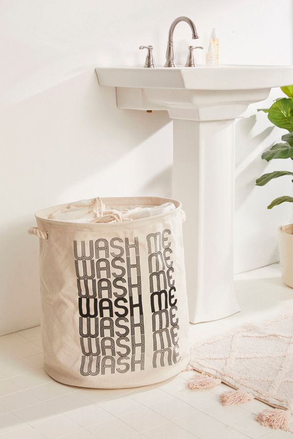 Slide View: 1: Wash Me Printed Canvas Laundry Bag