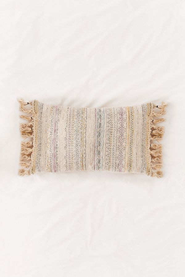 Slide View: 1: Rainbow Woven Lumbar Pillow