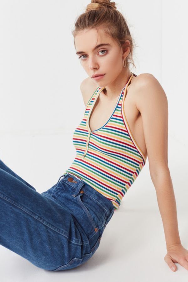 Uo Button Down Halter Tank Top Urban Outfitters 6253