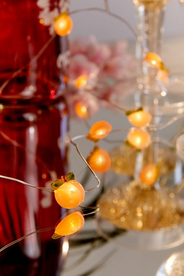 Slide View: 2: Peach Battery Powered String Lights
