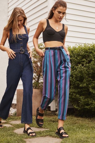 UO Della Striped Tapered Pant