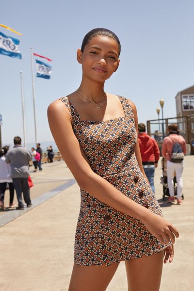 UO Daley Corduroy Skort Romper