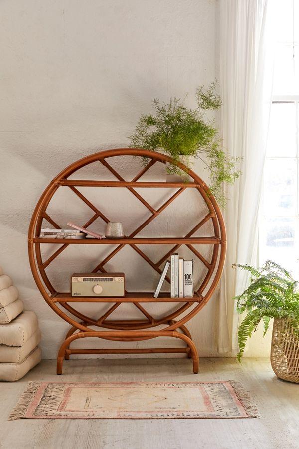 Slide View: 1: Wren Rattan Bookshelf
