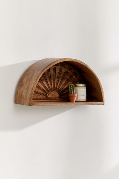 Sunset Wooden Wall Shelf