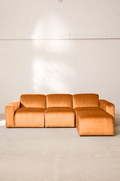 URBAN OUTFITTERS MODULAR VELVET SOFA IN BURNT ORANGE AT URBAN OUTFITTERS 47092119