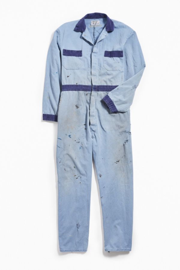 Vintage Two-Tone Blue Coverall | Urban Outfitters