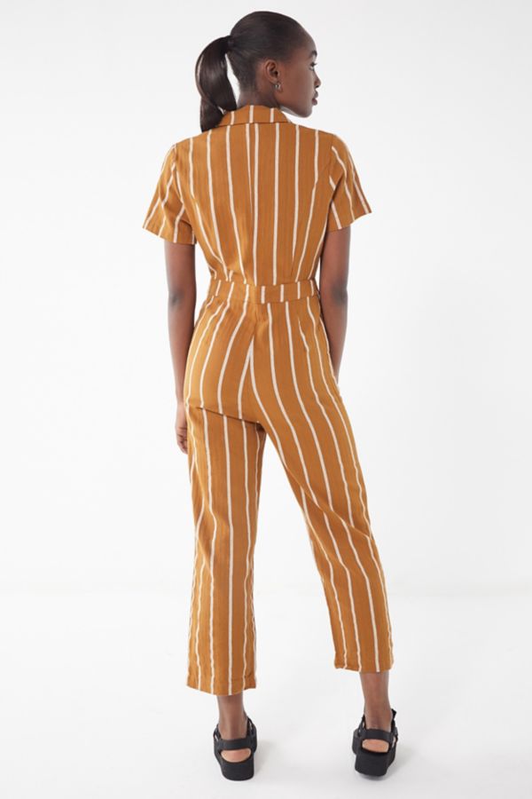 UO Collared Pinstripe Jumpsuit Urban Outfitters Canada