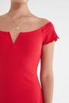 Thumbnail View 3: UO Nicki Off-The-Shoulder Notch Neck Mini Dress