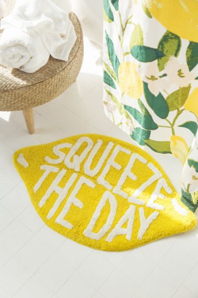 Urban Outfitters Squeeze The Day Bath Mat In Lemon