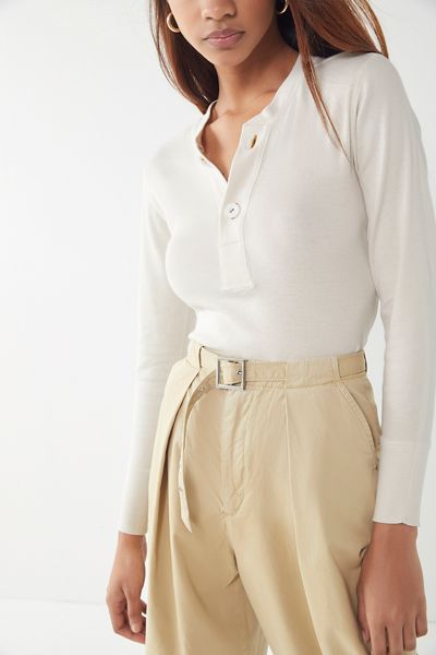 UO Shrunken Surplus Henley Top