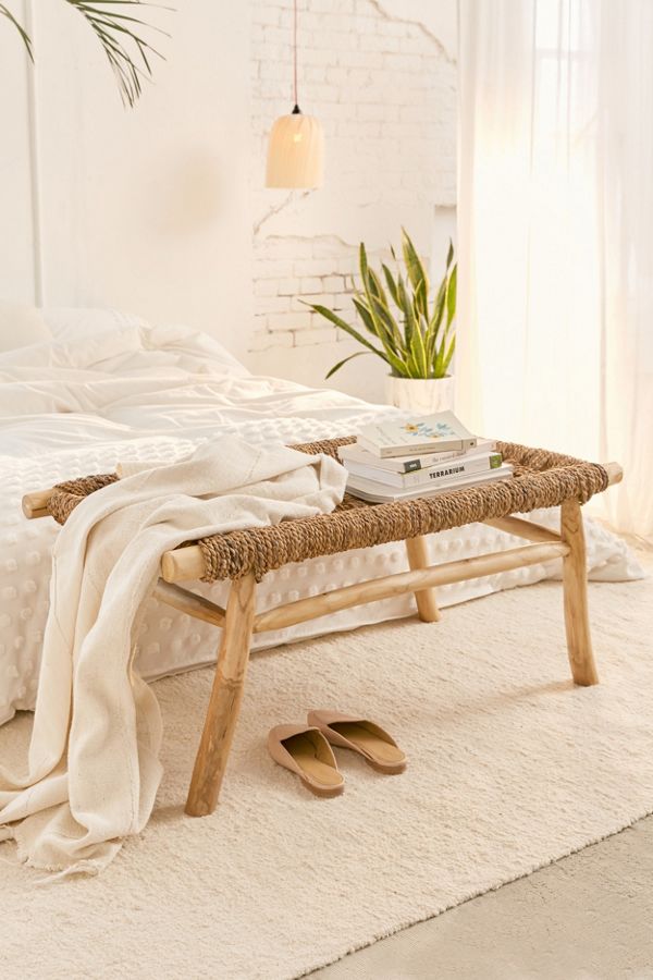 Slide View: 1: Elle Woven Bench