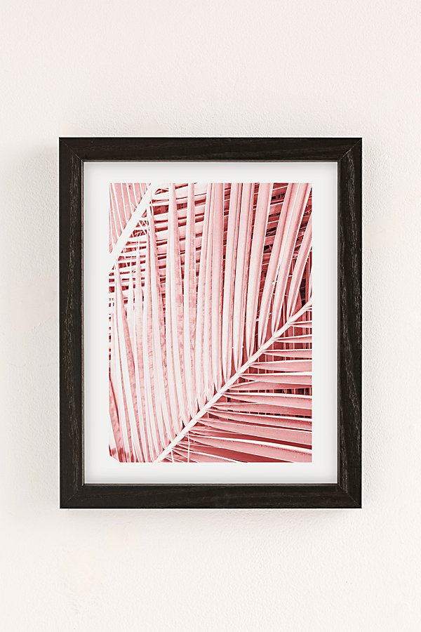 Honeymoon Hotel Pink Tropics Art Print In Black Wood Frame