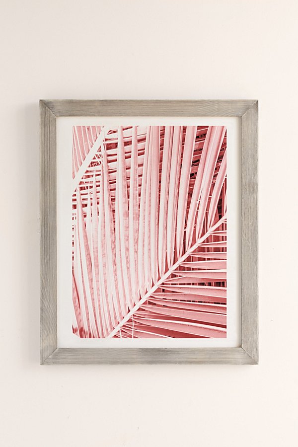 Honeymoon Hotel Pink Tropics Art Print In Grey Barnwood