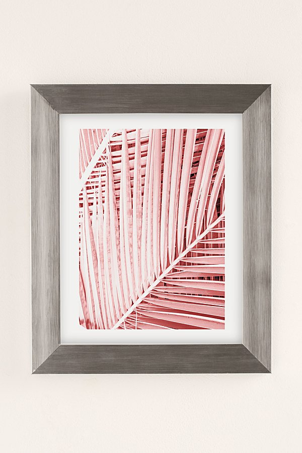 Honeymoon Hotel Pink Tropics Art Print In Silver Matte Frame