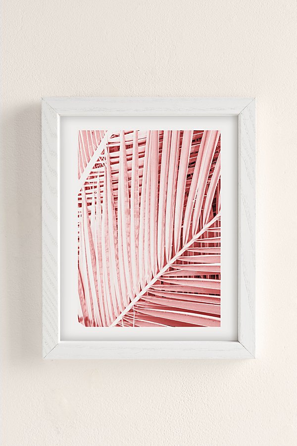 Honeymoon Hotel Pink Tropics Art Print In White Wood Frame