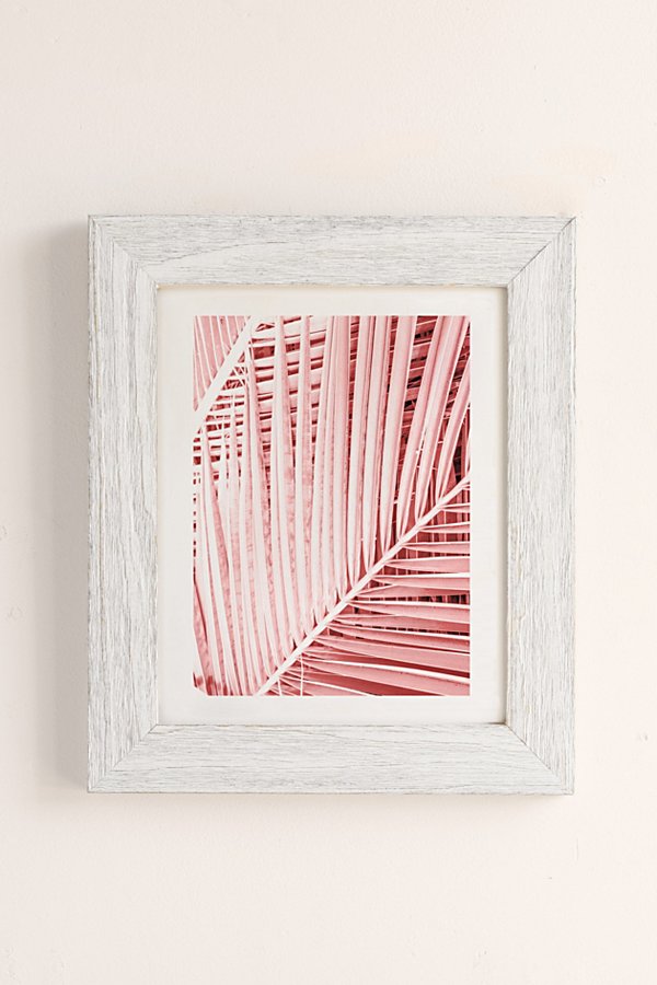 Honeymoon Hotel Pink Tropics Art Print In White Barnwood