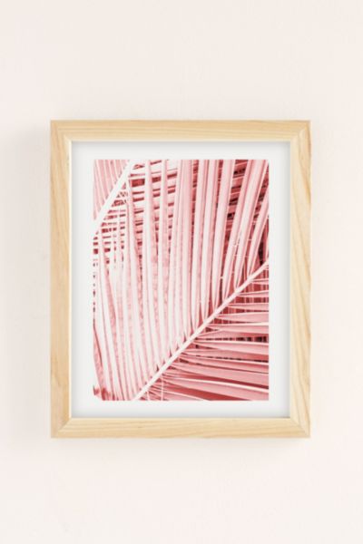 Honeymoon Hotel Pink Tropics Art Print In Natural Wood Frame