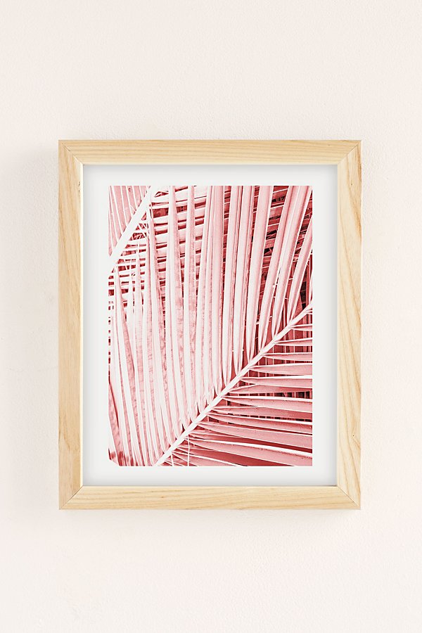 Honeymoon Hotel Pink Tropics Art Print In Natural Wood Frame