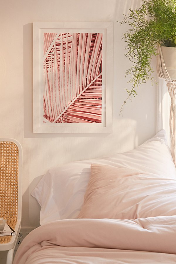 Honeymoon Hotel Pink Tropics Art Print In White Matte Frame