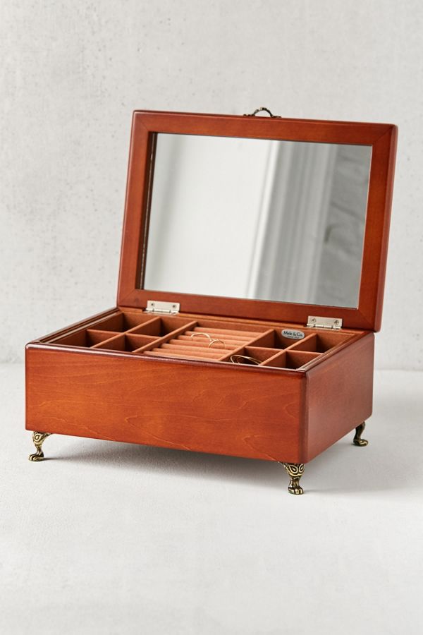Slide View: 1: Mele & Co. Kinsley Wooden Footed Jewelry Box