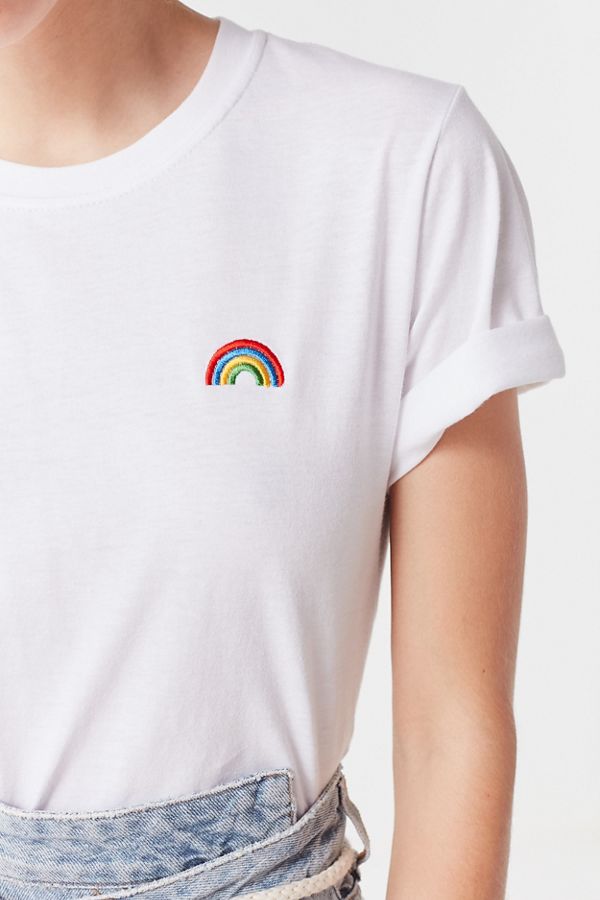 UO Embroidered Rainbow Tee | Urban Outfitters