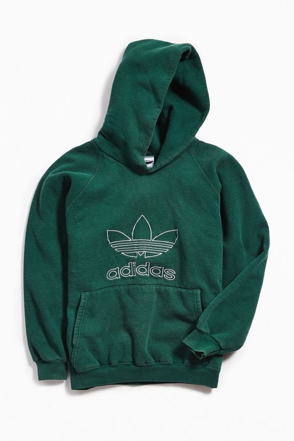 Vintage adidas Green Hoodie Sweatshirt | Urban Outfitters