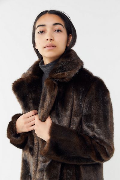 Avec Les Filles Oversized Faux Mink Walker Coat